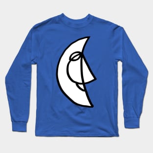 Smiling Moon on Blue Long Sleeve T-Shirt